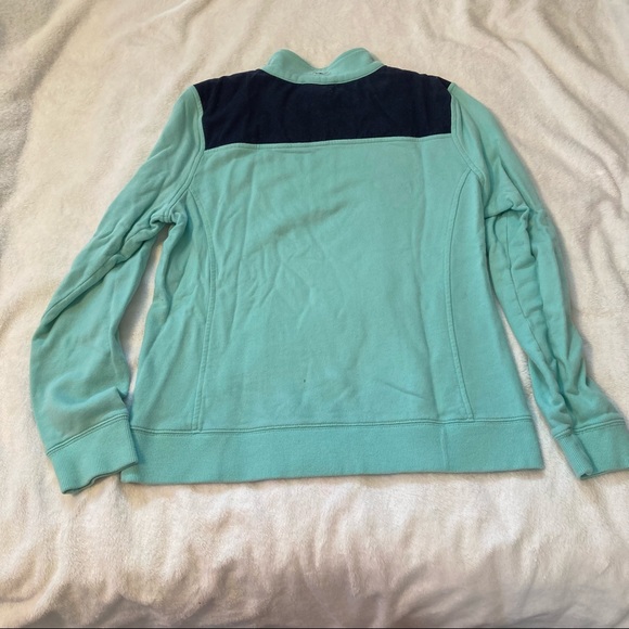 Vineyard Vines Teal and Navy Quarter Zip, Small - Picture 2 of 5